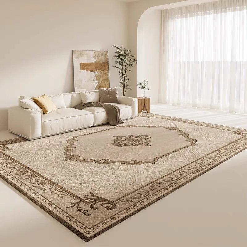 VIKAMA Square Scandinavian Style Carpet - Simple Square Soft Anti-slip Crystal Velvet Carpet, Suitable for Bedroom, Living Room
