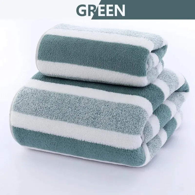 Soft towel Absorbent Striped Pattern Towel Set Soft Hand Towel Bath Towel Quick Drying Absorbent Towels For Bathroom