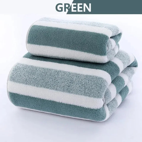 Soft towel Absorbent Striped Pattern Towel Set Soft Hand Towel Bath Towel Quick Drying Absorbent Towels For Bathroom