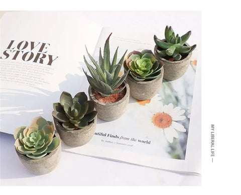 Mini Artificial Aloe Plants Bonsai Small Simulated Tree Pot Plants Fake Flowers Office Table Potted Ornaments Home Garden Decor
