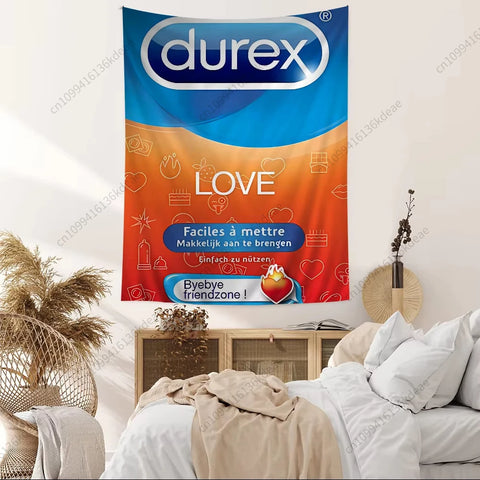 Popular Condom D-Dur-exS Tapestry Anime Wallpaper Wall Hanging Cloth Dorm Headboard Aesthetic Room Decoration Background Cloth