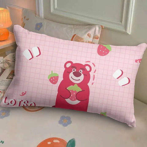 Disney Toy Story Strawberry Bear Pillowcase Cute Cartoon Kids Student Room Sleeping Pillowcase Sand Home Bedroom Room Decoration