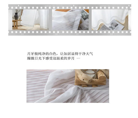 Vertical Blinds White Gauze Sheer Tulle Curtains for Living Dining Room Bedroom Balconies Sunscreens Window Screens Custom Size