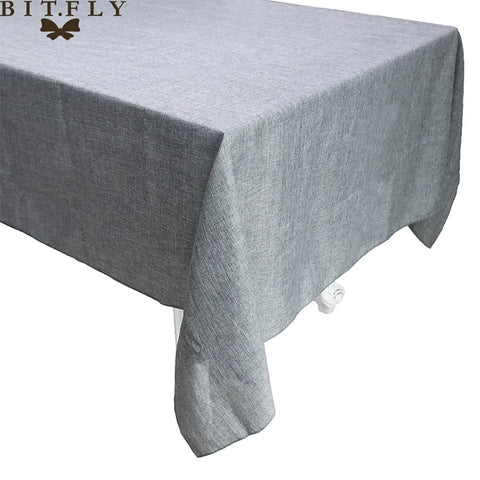 Imitated Linen Tablecloth for Kitchen, Rectangular Table Cover, Tea Cloth, Coffee Table, Living Room, Gray, Khaki