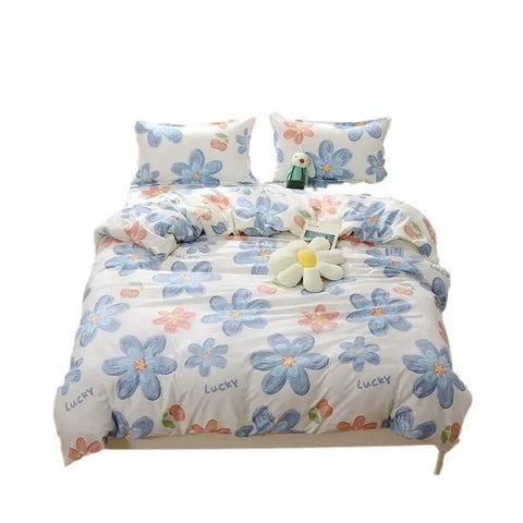 Skin-friendly Flannel Duvet Cover Single Person Bed eet Double Person Student Dormi Four-piece Set Four Seasons Univers...