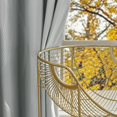 1pc/2pcs 100% Blackout Curtains, Luxury Marble and Wave Pattern Privacy Curtain for Living Room, Bedroom, Home Decor Grommet Top