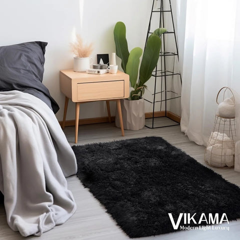 VIKAMA Girl Bedroom Bedside Light Luxury Carpet Living Room Warm Plush Children's Room Soft Easy Care Large Area Floor Mat