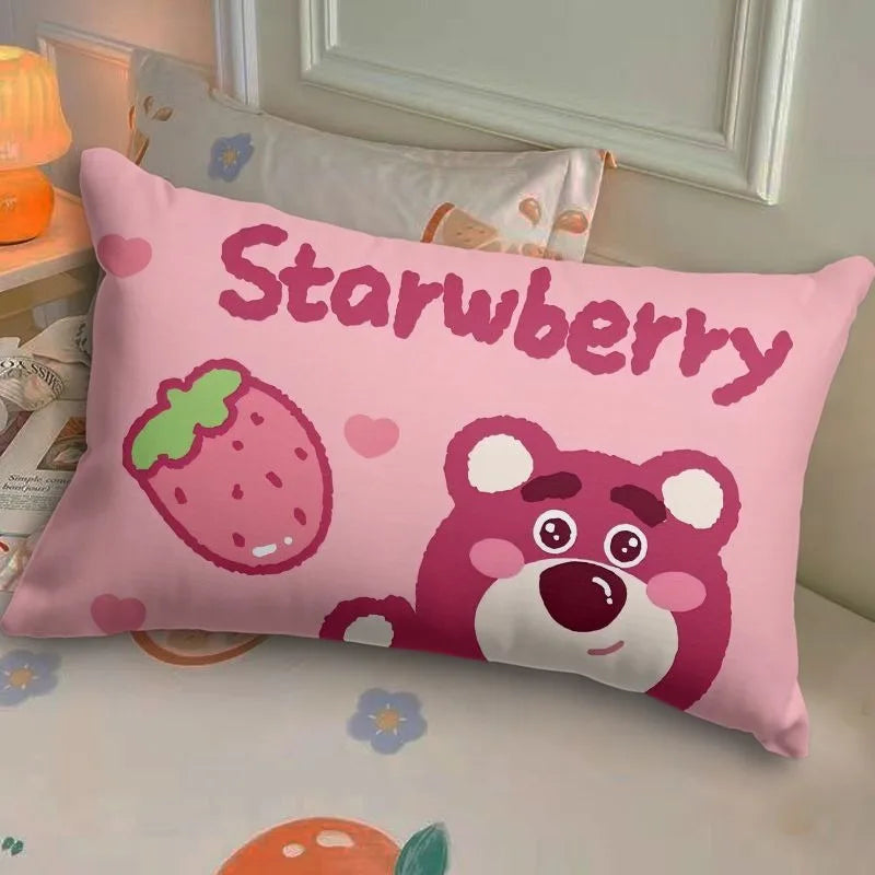 Disney Toy Story Strawberry Bear Pillowcase Cute Cartoon Kids Student Room Sleeping Pillowcase Sand Home Bedroom Room Decoration