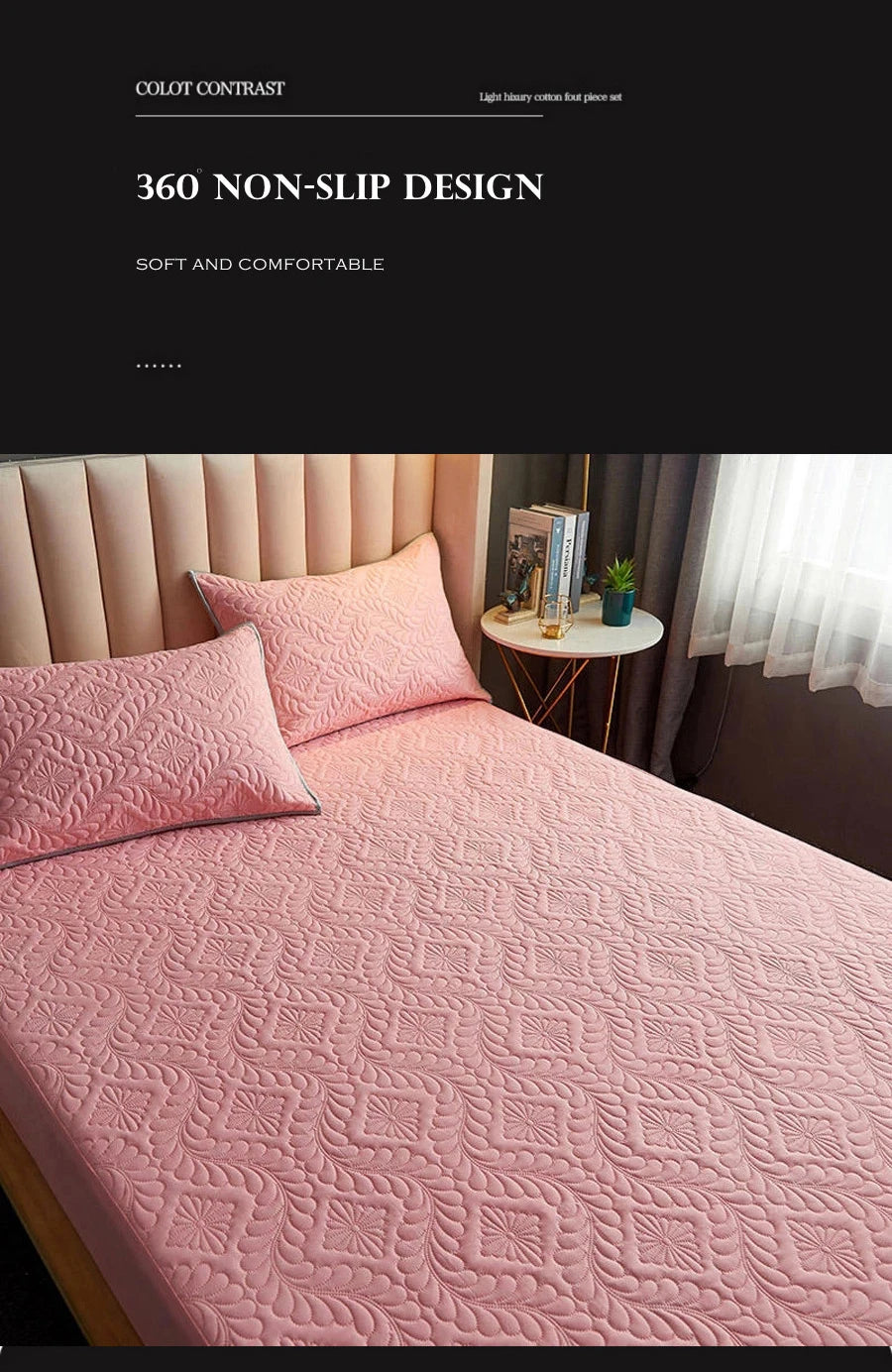 100% Waterproof Quilted Fitted Bed Sheet with Elastic Band Soft Mattress Protector Cover Twin Queen King 160x200cm Home Decor