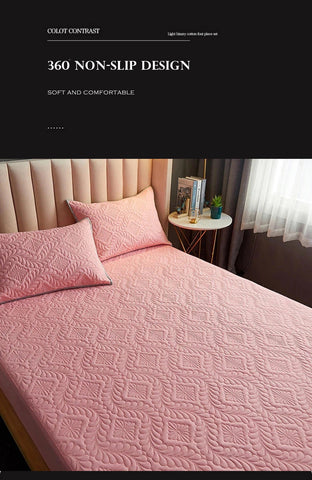 100% Waterproof Quilted Fitted Bed Sheet with Elastic Band Soft Mattress Protector Cover Twin Queen King 160x200cm Home Decor