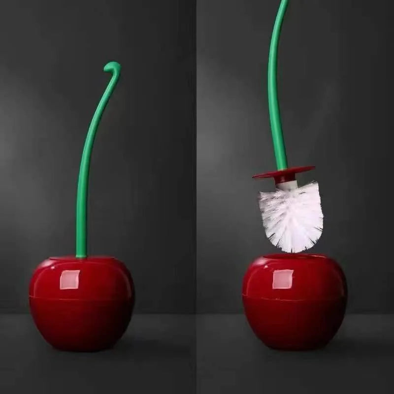Red Toilet brush toilet holder bathroom accessories Creative Lovely Cherry Shape Lavatory Brush Toilet Brush Holder Set