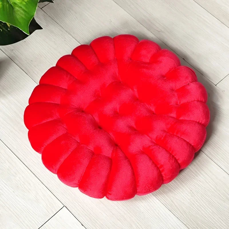 40*40CM Cookie Shaped Meditation Cushion Plush Fluffy Chair Cushion Machine Washable Student Seat Cushion Living Room Decoration