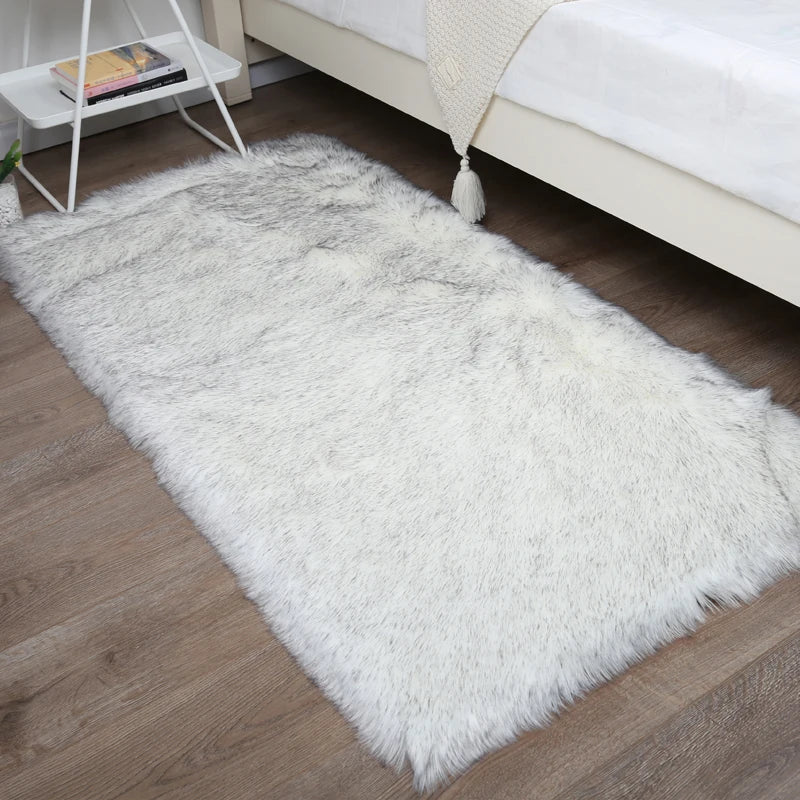 Thick White Carpet Soft Fur for Living Room Plush Rug Bedroom Imitation Wool Fluffy Floor Carpets Window Bedside Home Decor Rugs