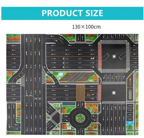 City Traffic Car Park Play Mat Waterproof Parking Lot Kids Playmat Kids Rug Boy Girl Educational Toys for Children Map