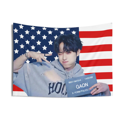 SKZ Bang Chan Tapestries Kpop Singer American Flags Tapestry Aesthetic Room Wall Art Decor Bedroom Background Cloth Fans Gift