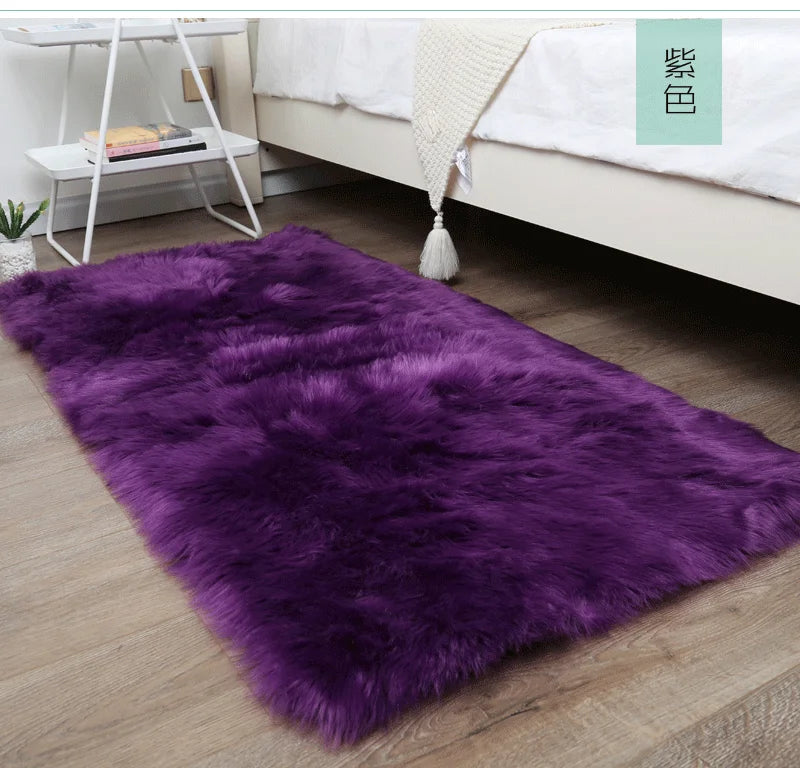 Thick White Carpet Soft Fur for Living Room Plush Rug Bedroom Imitation Wool Fluffy Floor Carpets Window Bedside Home Decor Rugs