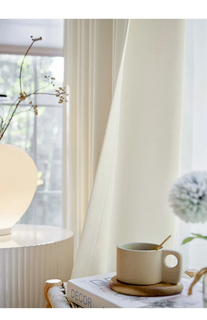 Grey Blackout Curtains Thermal Insulation Cotton Linen Drapes for Bedroom Living Room Sunshade Luxury Custom Window Treatments