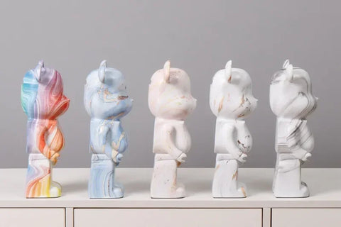 28cm Aesthetic Bear Figure Ceramics Saving Pot Statue Violent Bear Figurine Sculpture Luxury Livingroom Decoration Home Ornament