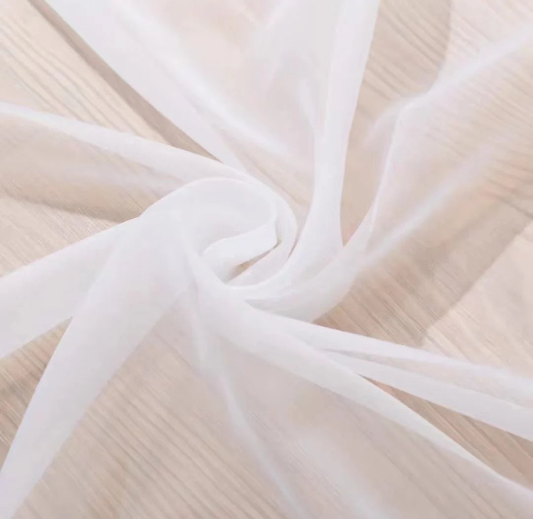 Modern White Solid Tulle Curtains for Living Room Bedroom Balcony Window Screening Sheer Voile Drapes Gauze Treatments Door