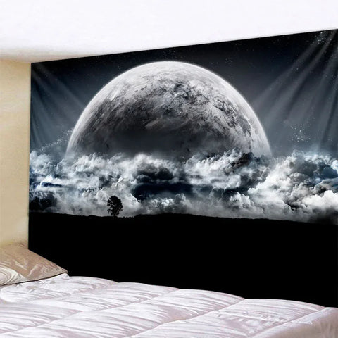 Galaxy Tapestry Soft Microfiber Material Vibrant Planets & Stars Wall Decor Perfect for Space Lovers Unique Cosmic Design