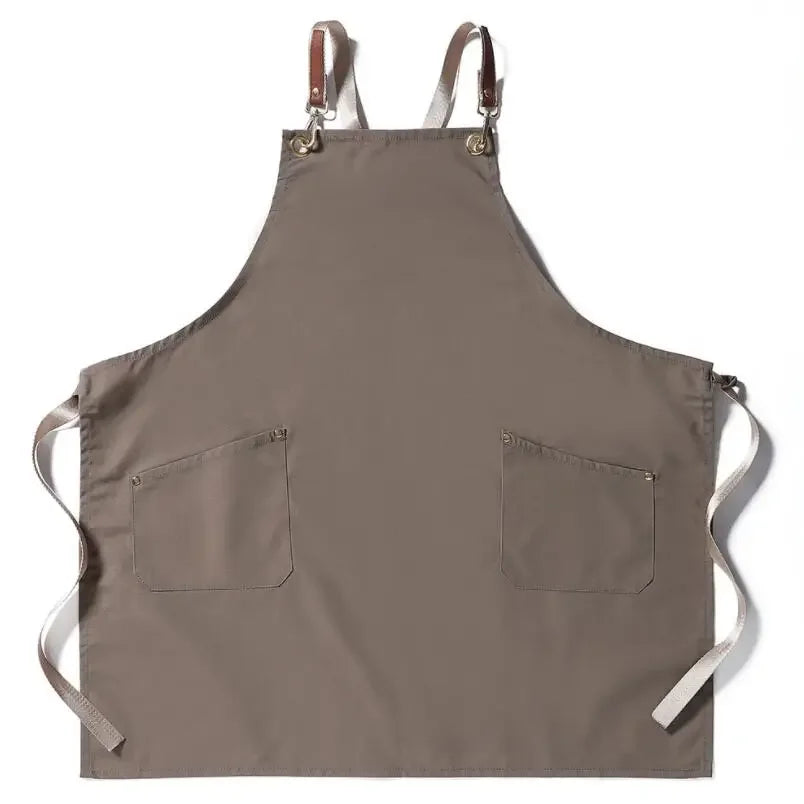 Fashion Unisex Work Apron For Men Canvas Black Apron Bib Adjustable Cooking Kitchen Aprons For Woman With Tool Pockets