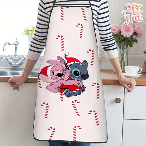 1 Piece Disney Apron, Stitch Movie Comic Theme Pattern Apron, Perfect for Crafting, Baking, Painting, Kitchen and Household Cleaning, Kitchen Supplies