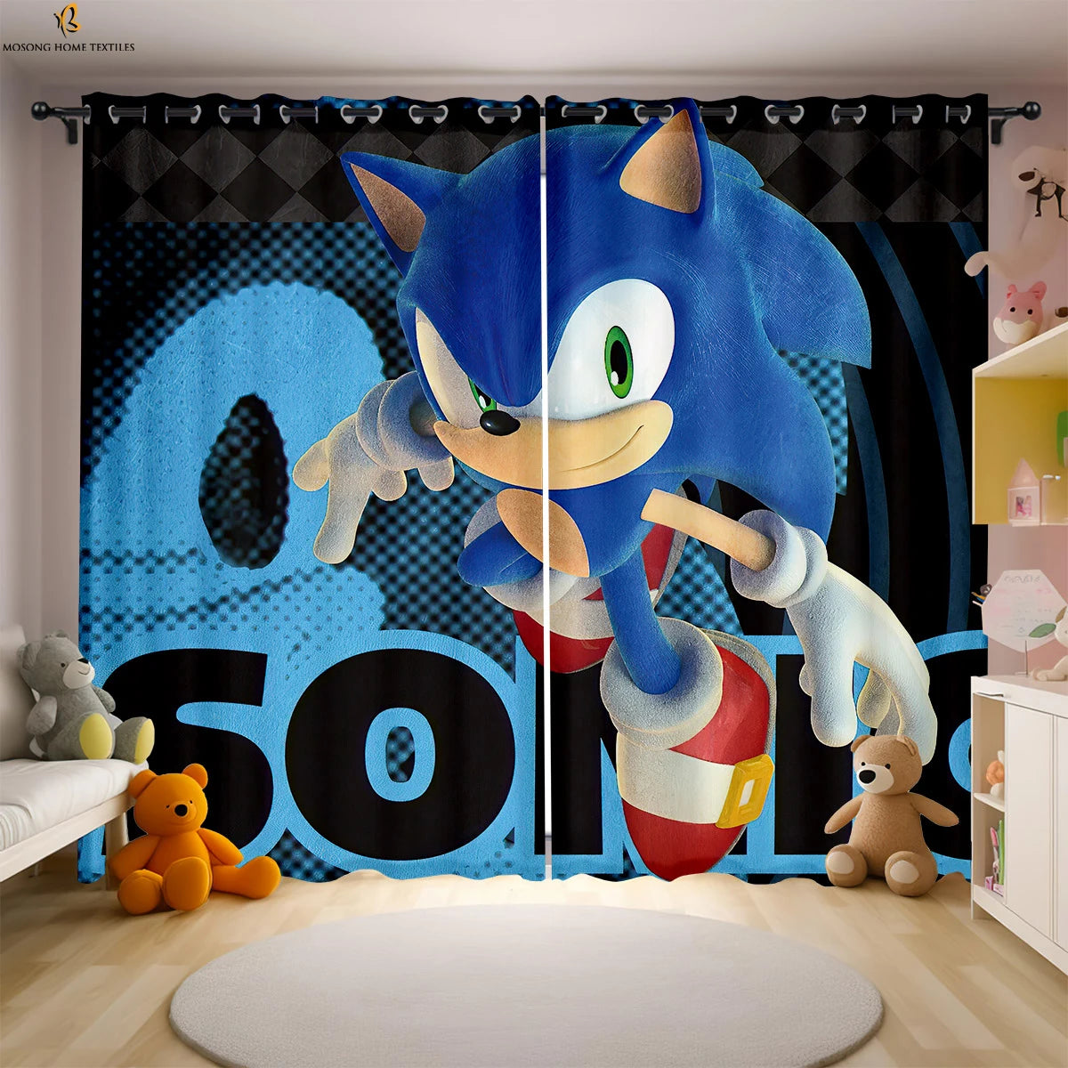 Cute Cartoon Cat Digital Printing Curtain Bedroom Living Room Kitchen Dormitory Decorative Curtain Easy To Wash And Care 2 PCS