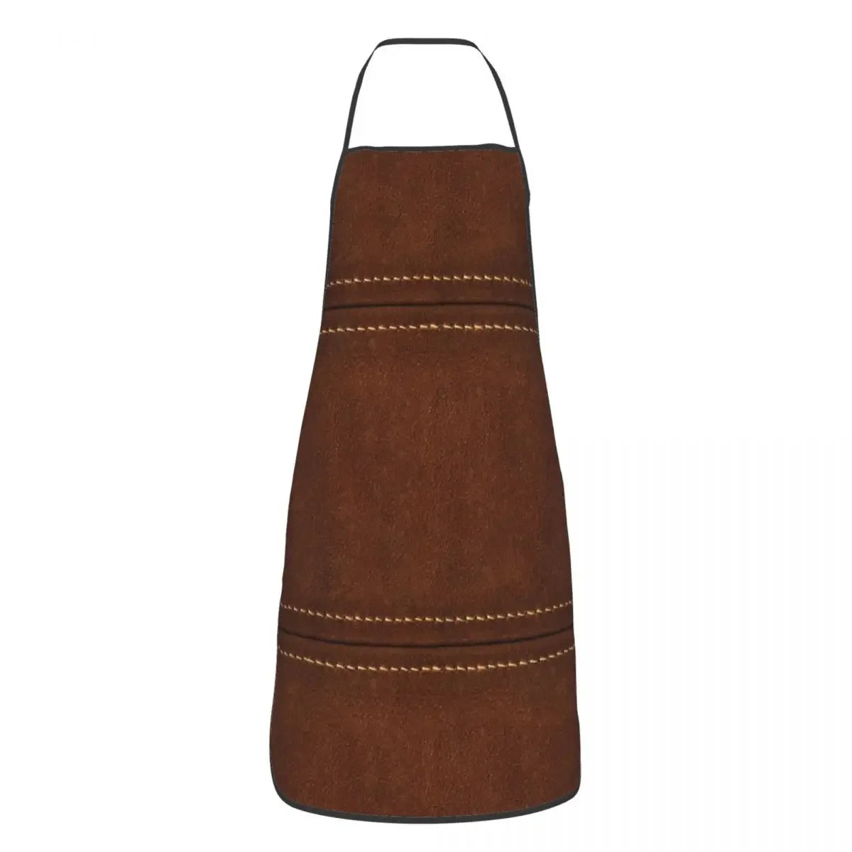 Custom Bib Vintage Black And Brown Stitched Leather Aprons Men Women Adult Chef Kitchen Cooking Medieval Style Tablier Cuisine