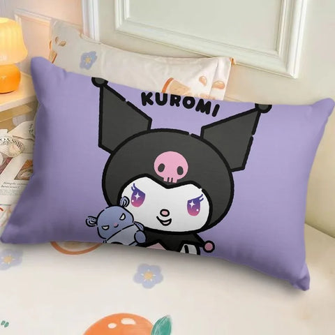 Sanrio Kuromi Pillowcase Cute Cartoon Kids Student Room Sleeping Pillowcase Sofa Cushion Cover Home Bedroom Room Decoration