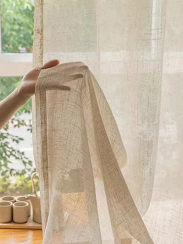 Wholesale Window Curtains Cotton Linen Rustic Feeling Semi Sheer for Bedroom Living Room Office Hotel for Home Ultraviolet-proof