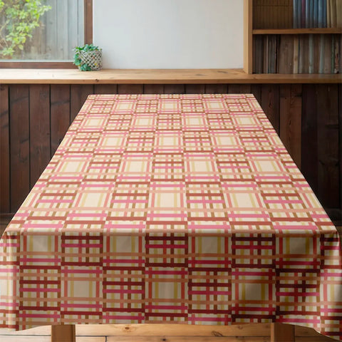 Kitchen Tablecloth Plaid Printed Non-slip Washable Cotton Polyester Dining Room Decor Decoration Home Textiles Red Yellow White
