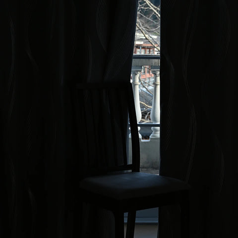 1pc/2pcs 100% Blackout Curtains, Luxury Marble and Wave Pattern Privacy Curtain for Living Room, Bedroom, Home Decor Grommet Top