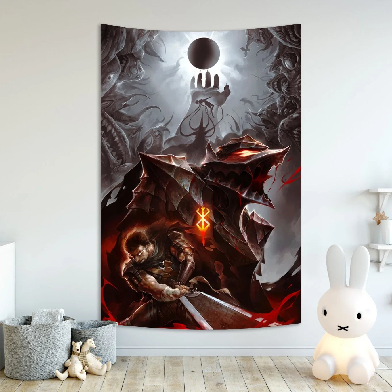 Anime Berserk Sacrifice Tapestry Hanging Printed Home Room Bar Cafe Aesthetic Art Wall Decor