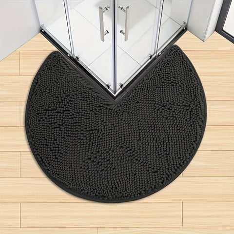 2025 Flannel Circular Corner Bath Mat Non-Slip Soft Thicked Floor Mat for Bathroom Absorbent Non-slip Door Mat Home Decoration