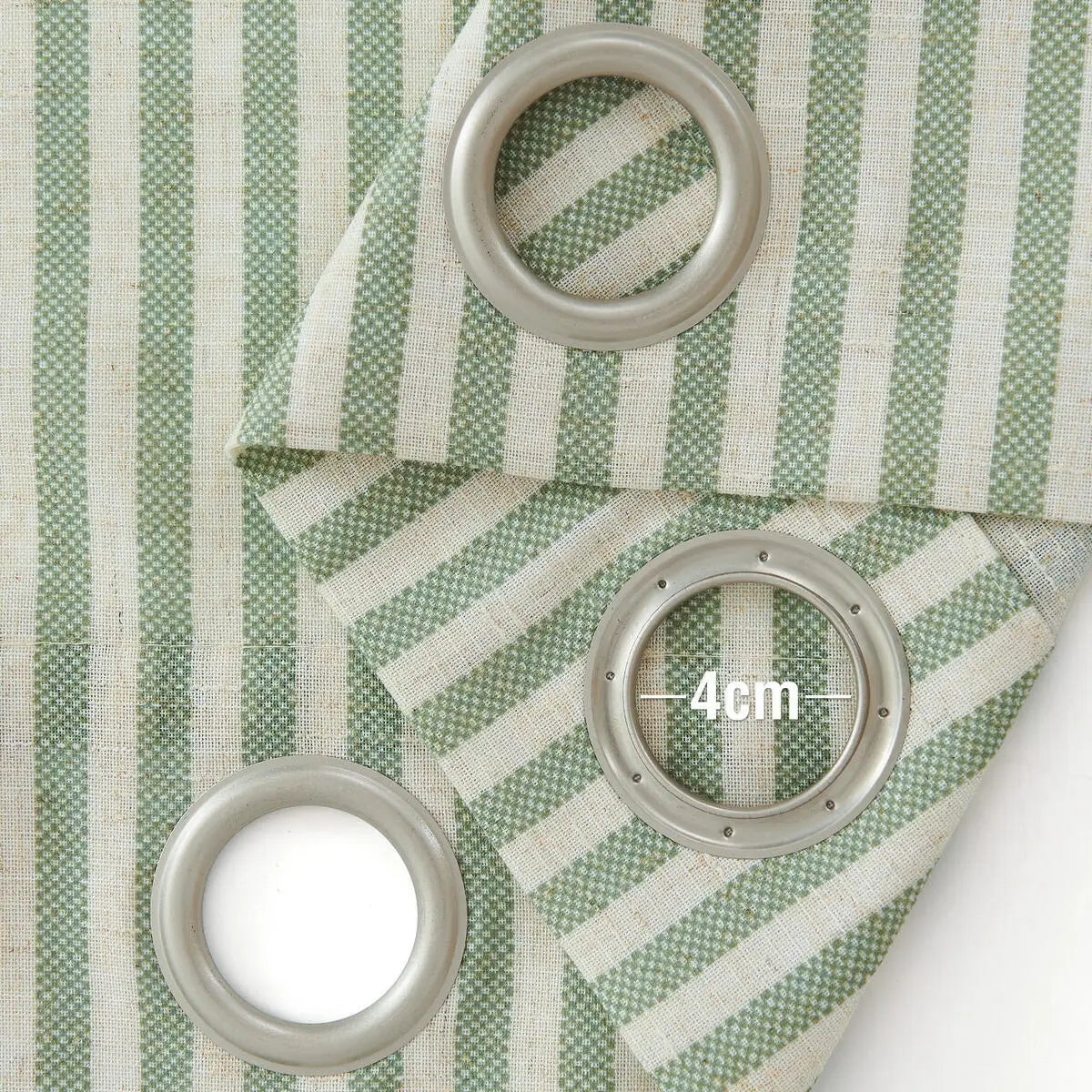 JINCHAN 2PCS Linen Curtains For Living Room Bedroom Ticking Striped Window Treatment Light Filtering Drapes Grommet Top Curtain