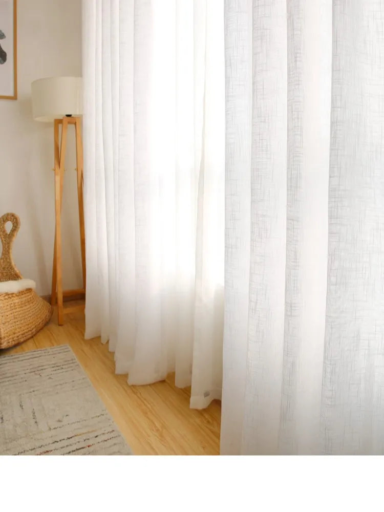 Modern White cotton linen sheer curtains for bedroom living room curtains for study curtain living room custom curtain tulle