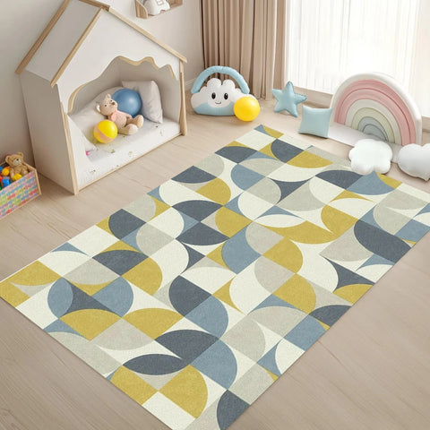 Modern Geometric Pattern Carpet Mat Rug Triangle Circle Square Design Home Decoration for Living Room Kids Room Rugs for Bedroom
