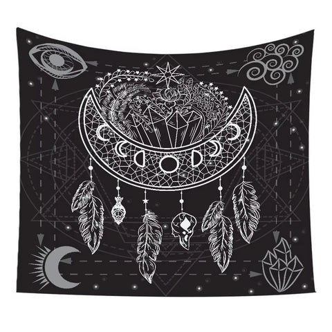 1pc Celestial Sun Moon Zodiac Tapestry Astrology Themed Wall Hanging Decor with Starry Sky Design for Mystic Room