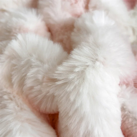 Luxury Faux Rabbit Plush Fitted Sheet with Deep Pocket Winter Thicken Warm Mattress Protector Soft Fluffy Double Mattress Cover
