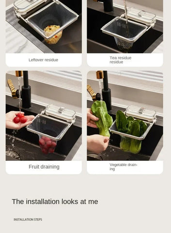 Hanging Net Filter Bag Multi-Purpose Triangle Drainage Rack Drain Basket Kitchen Sink Filter Leftovers Soup Food Drainer