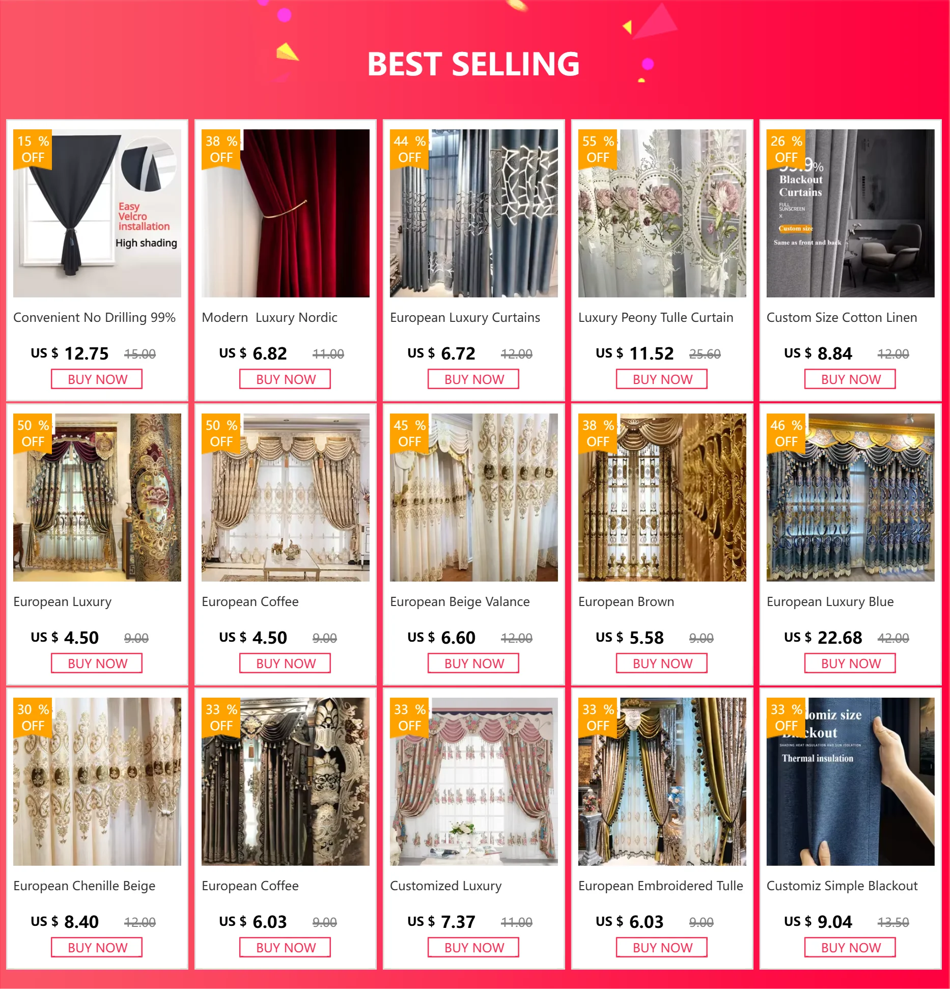 Convenient No Drilling 99% Blackout Bedroom Bay Windows Modrn Short Curtains for Living Room Blinds Easy Install Door Kitchen