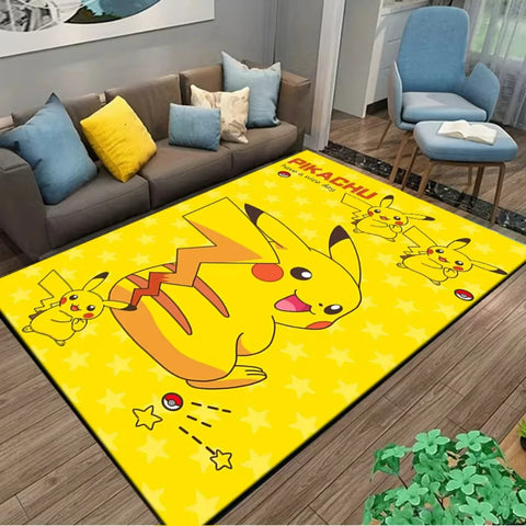 MINISO PIkachu Pokemon Anime Themed Carpet for Living Room Bedroom Kid's Room NonSlip Playmat Balcony Lounge Sofa Rug Gift Idel