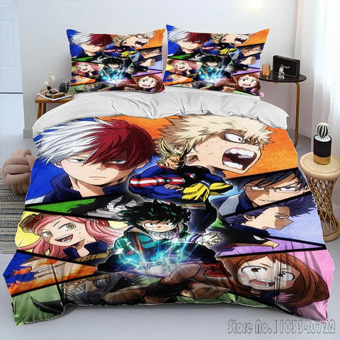 My Hero Academia Anime Cartoon Duvet Cover Set HD Comforter Cover for Kids Bedding Sets Bedclothes Bedroom Decor
