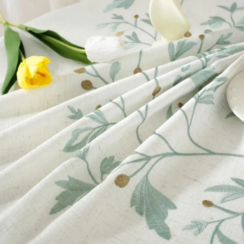 Solid Embroidery Round Tablecloth with Tassels Dust-Proof Table Cover for Kitchen Living Room Dinning Party Tabletop Decorations