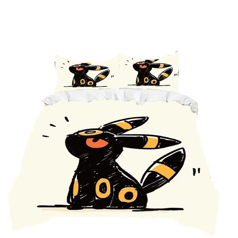Pokemons Cartoon Anime Bedding Set Kawaii Pikachu Gengar Eevee Charizard Quilt Duvet Cover Children's Set Room Decoration Gift