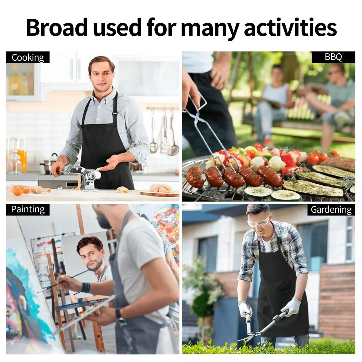 Unisex Vintage Night Mushrooms Apron Adult Women Men Chef Tablier Cuisine for Cooking Kitchen Botanical Forest Garden Painting