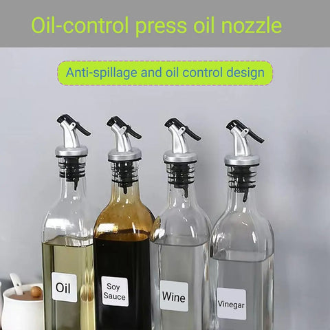 Kitchen press soy sauce vinegar oil injector nozzle - reusable food grade seasoning bottle sealing plug
