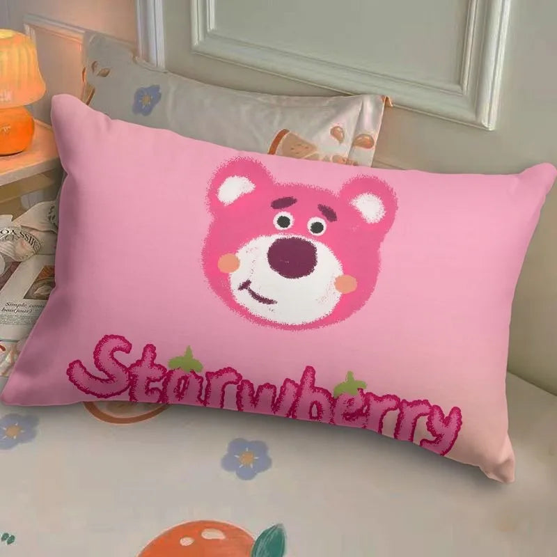 Disney Toy Story Strawberry Bear Pillowcase Cute Cartoon Kids Student Room Sleeping Pillowcase Sand Home Bedroom Room Decoration