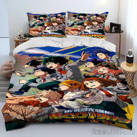 My Hero Academia Anime Cartoon Duvet Cover Set HD Comforter Cover for Kids Bedding Sets Bedclothes Bedroom Decor