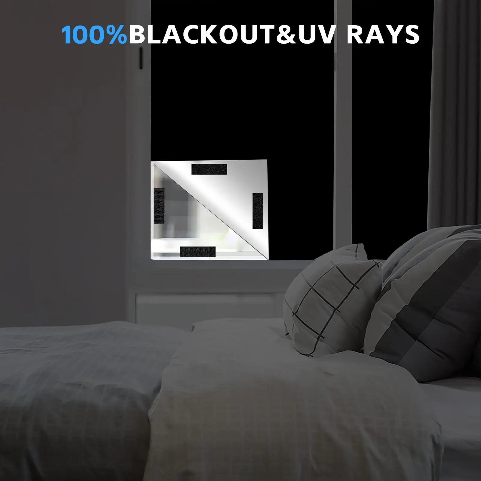 100 Blackout Window Cover Darkest Light Block Black Privacy Film House Home Tint Glass Cloth Curtain Bedroom UV Sunshade Sun